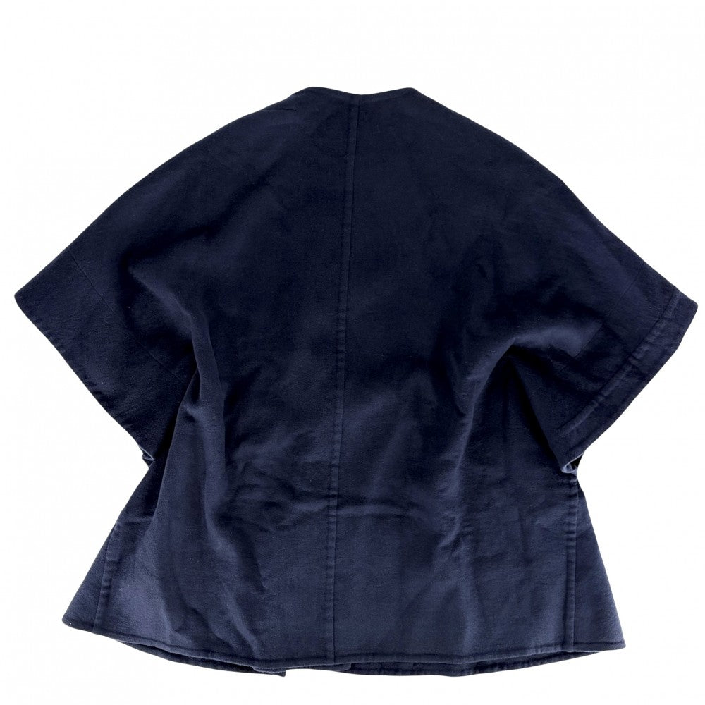 LOUIS VUITTON ルイヴィトン アウター ノーカラージャケット 五分袖 アパレル 服 34 ネイビー 紺 春 秋 カシミヤ シルク レディース【中古品】