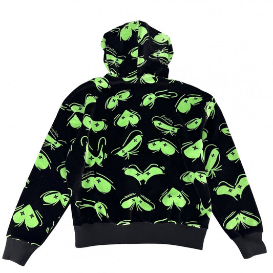 LOUIS VUITTON ルイヴィトン パーカー LVアイズグラフィックパーカー トップス アパレル 服 M ブラック 黒 グリーン 緑 秋 冬 コットン メンズ【中古品】