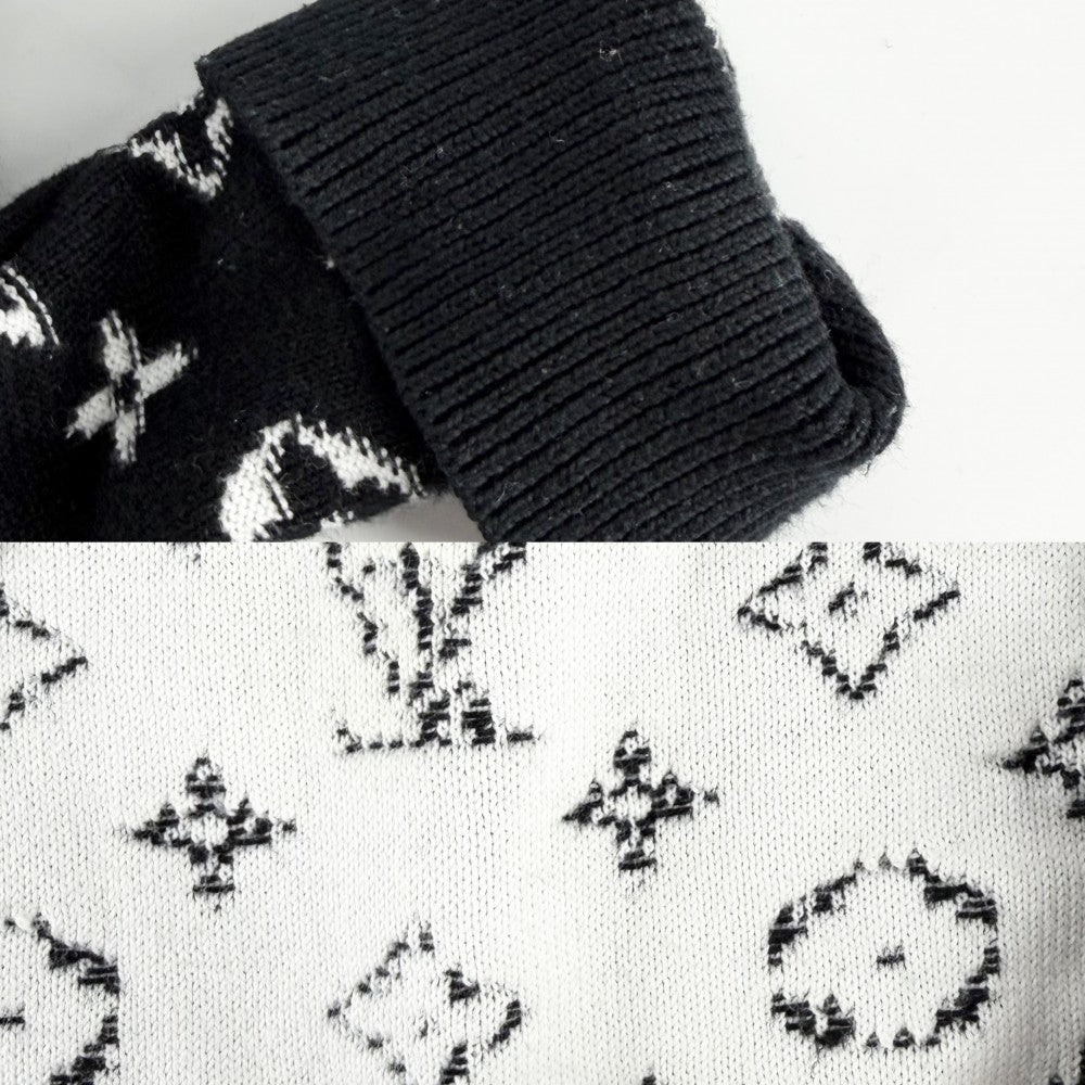 LOUIS VUITTON ルイヴィトン ニット モノグラム グラディエント トップス 長袖 アパレル 服 L ブラック 黒 秋 冬 コットン メンズ【中古品】