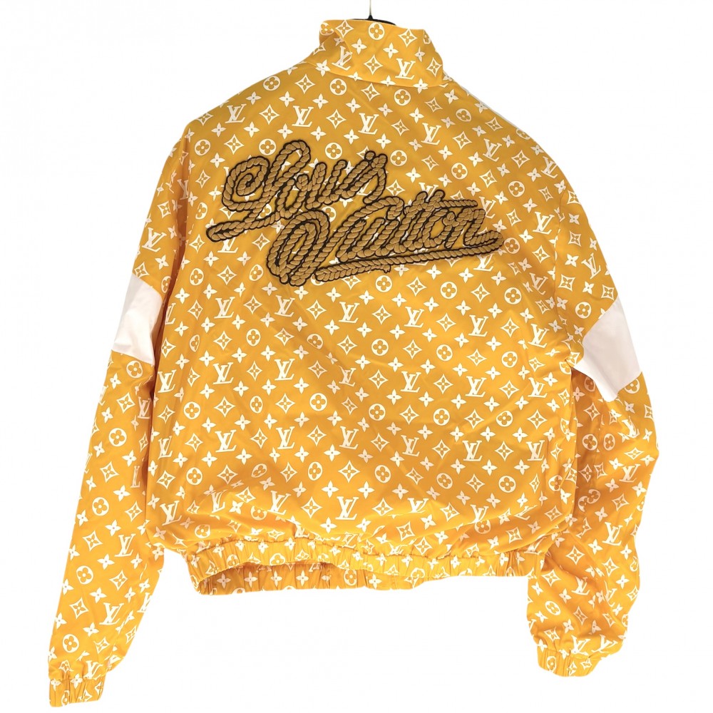 LOUIS VUITTON ルイヴィトン アウター モノグラム テクニカルトラックトップ アパレル 服 ブルゾン ジャケット 50 イエロー ホワイト 白 春 秋 ナイロン レディース【中古品】