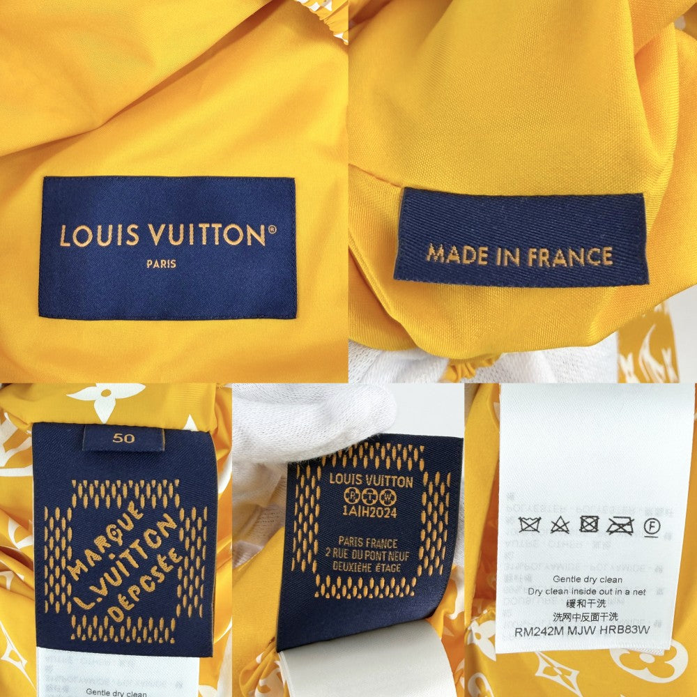 LOUIS VUITTON ルイヴィトン アウター モノグラム テクニカルトラックトップ アパレル 服 ブルゾン ジャケット 50 イエロー ホワイト 白 春 秋 ナイロン レディース【中古品】
