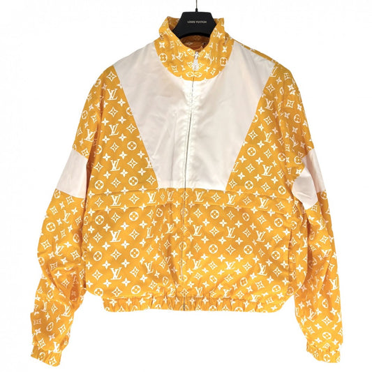 【秋物特集】 LOUIS VUITTON ルイヴィトン アウター モノグラム テクニカルトラックトップ アパレル 服 ブルゾン ジャケット 50 イエロー ホワイト 白 春 秋 ナイロン レディース【中古品】