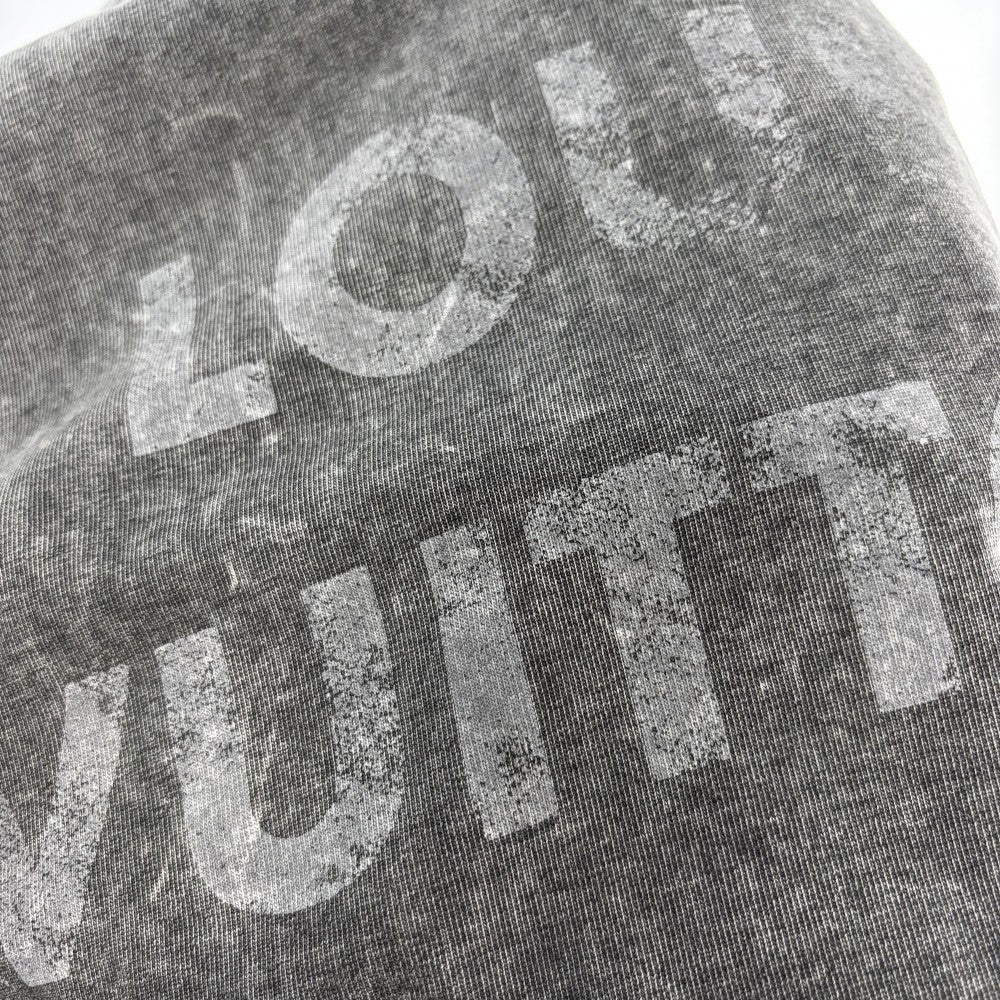 LOUIS VUITTON ルイヴィトン パーカー ロゴ フーディ トップス アパレル 服 ヴィンテージエフェクト XS グレー ゴールド金具 秋 冬 コットン レディース【中古品】