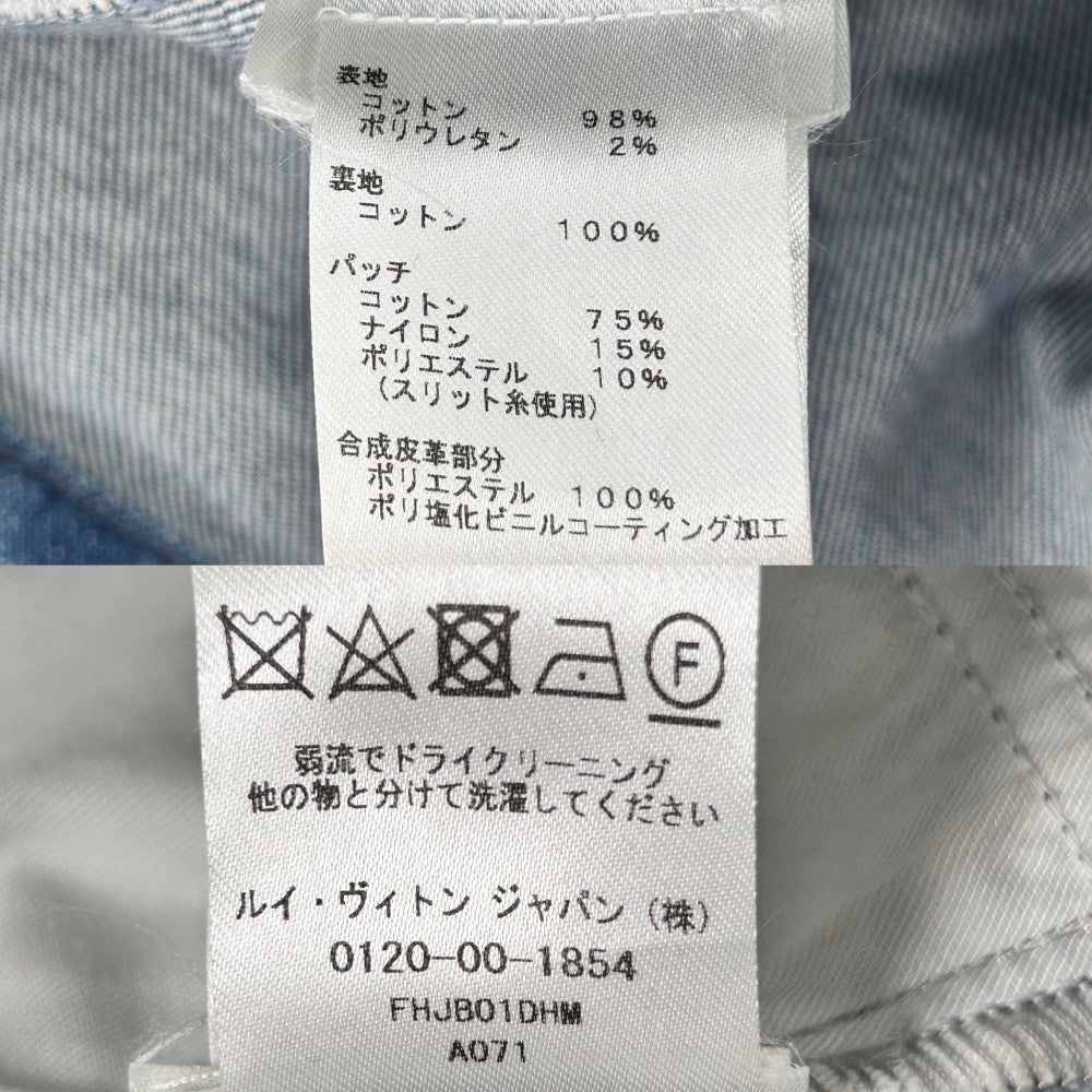 LOUIS VUITTON ルイヴィトン スカート モノグラム エンブロイダリーワッペンミニスカート ボトムス デニム アパレル 服 34 ブルー 青 ゴールド金具 コットン ポリウレタン レディース【中古品】