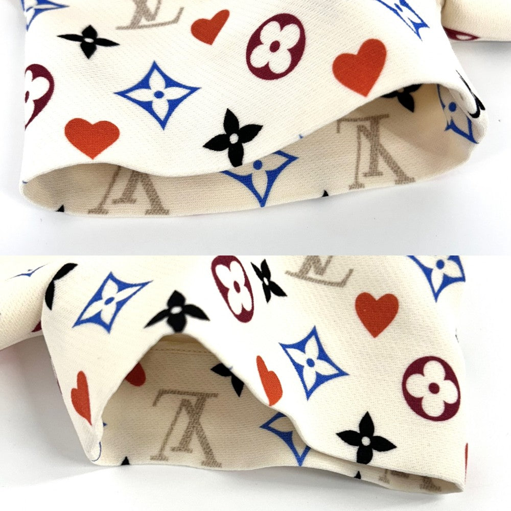 【開店SALE】 LOUIS VUITTON ルイヴィトン ワンピース ゲームオン モノグラム ハート 総柄 半袖 衣類 アパレル RW211A ZXS FKDR50 34 オフホワイト マルチカラー ゴールド金具 春 夏 ウール シルク レディース【中古品】