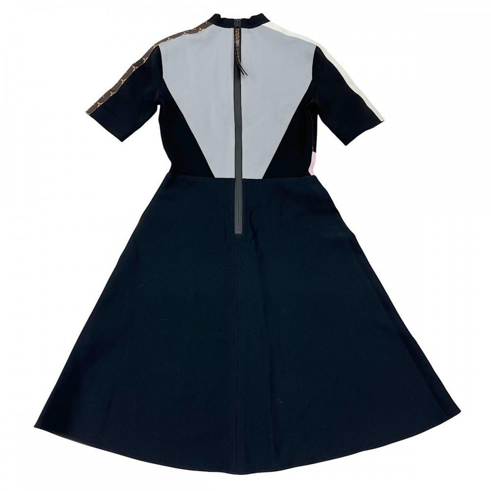 【開店SALE】 LOUIS VUITTON ルイヴィトン ワンピース モノグラム 半袖ワンピース アパレル 服 34 RW202W NHY FJDR52 マルチカラー ブラック金具 夏 ウール ナイロン シルク ポリウレタン レディース【中古品】