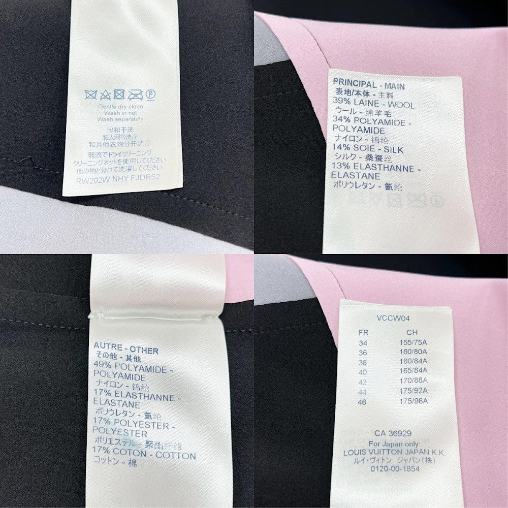 【開店SALE】 LOUIS VUITTON ルイヴィトン ワンピース モノグラム 半袖ワンピース アパレル 服 34 RW202W NHY FJDR52 マルチカラー ブラック金具 夏 ウール ナイロン シルク ポリウレタン レディース【中古品】