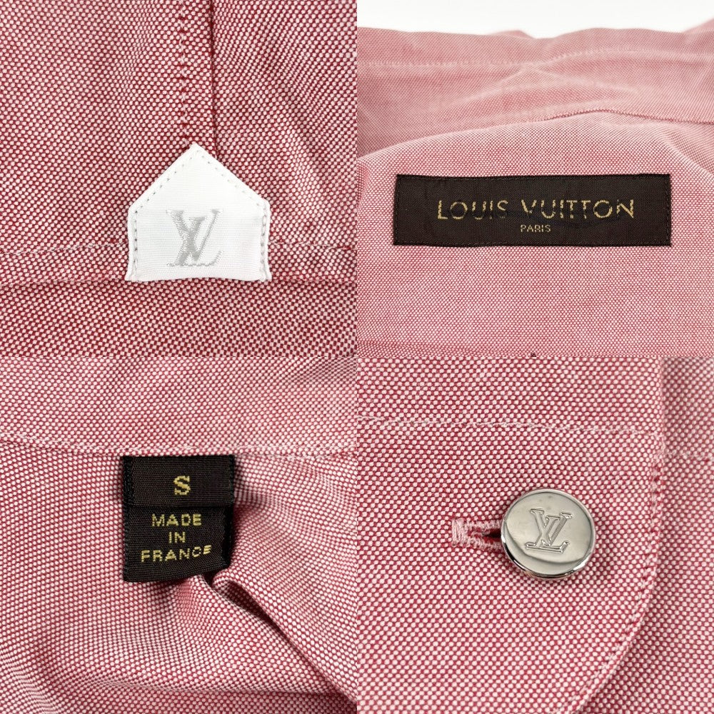 LOUIS VUITTON ルイヴィトン 長袖シャツ LV刺繍 アパレル トップス 服 S レッド 赤 オールシーズン コットン メンズ【中古品】