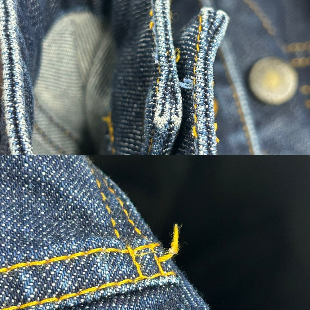LOUIS VUITTON ルイヴィトン デニムジャケット アウター 服 アパレル 40 ネイビー 紺 アンティークゴールド金具 春 秋 コットン ポリウレタン レディース【中古品】