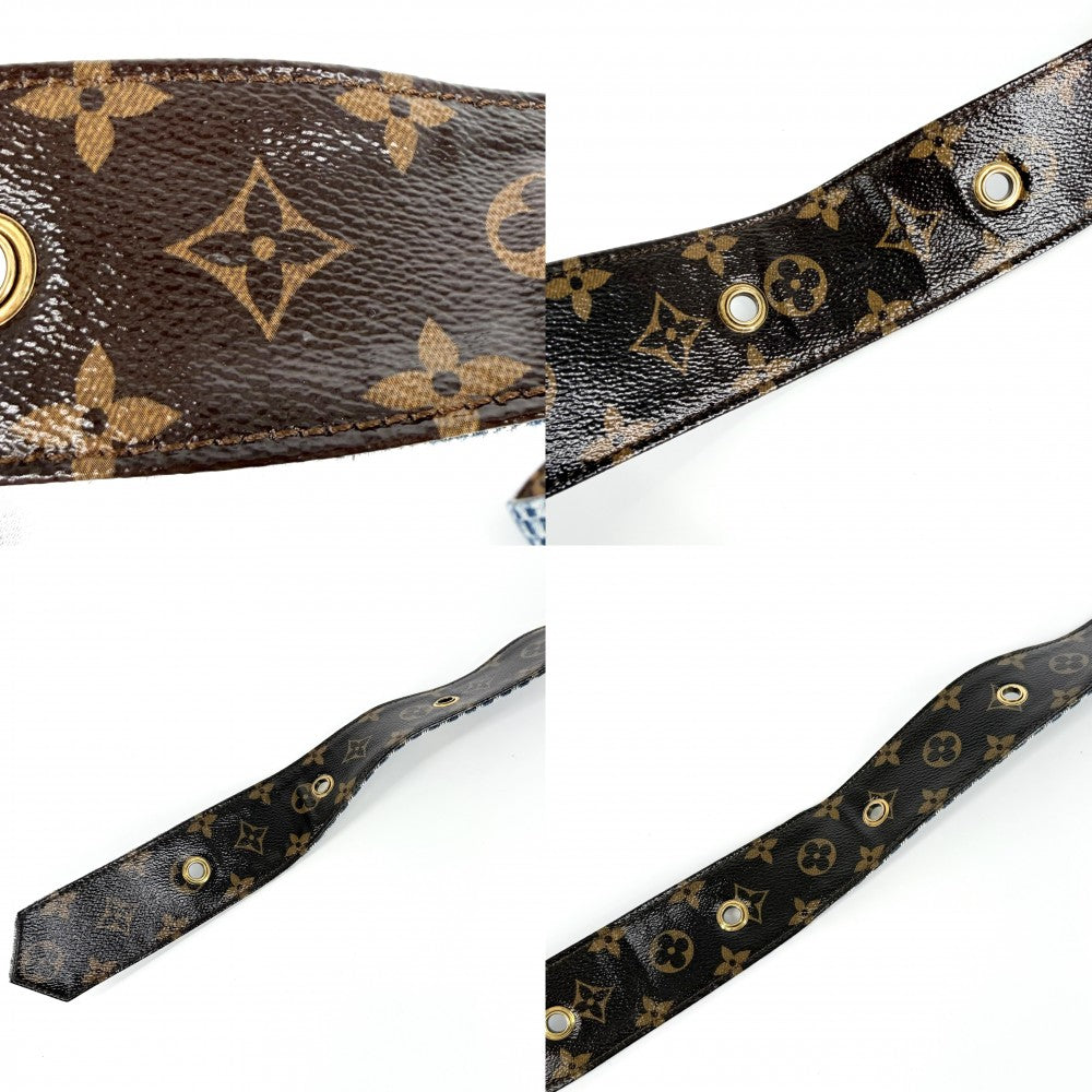 【開店SALE】 LOUIS VUITTON ルイヴィトン ワンピース ノースリーブ ジップアップ オールインワン デニム ダミエ モノグラム 服 アパレル 44 ブルー 青 ブラック 黒 ゴールド金具 春 夏 コットン レザー モノグラム レディース【中古品】