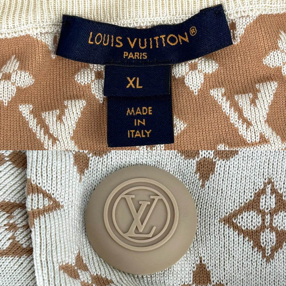 LOUIS VUITTON ルイヴィトン 半袖Ｔシャツ モノグラム アパレル トップス 服 XL ベージュ ブラウン 茶 春 夏 シルク ナイロン ポリウレタン レディース【中古品】
