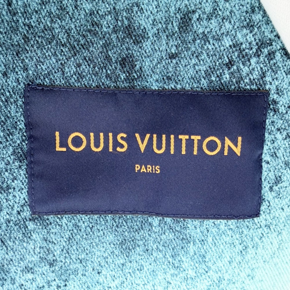 LOUIS VUITTON ルイヴィトン デニムジャケット スプレーデニムジャケット アウター モノグラム 服 52 RM231M U14 HOA10W ホワイト 白 ブルー 青 ゴールド金具 春 秋 コットン メンズ【中古品】