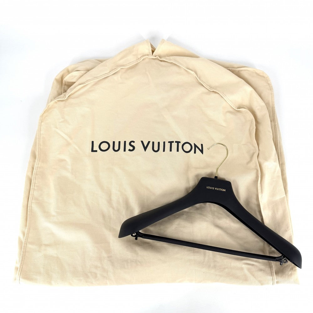 LOUIS VUITTON ルイヴィトン デニムジャケット ボーイフッド フリンジ アウター ダメージ加工 モノグラム 服 48 ピンク ブルー 青 アンティークゴールド金具 春 秋 コットン メンズ【中古品】