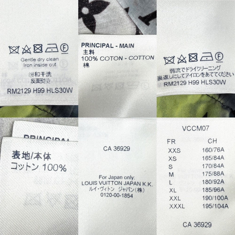 LOUIS VUITTON ルイヴィトン 半袖シャツ ペインテッドモノグラムタイダイ ジップアップ トップス アパレル 服 L ブラック 黒 イエロー 春 夏 コットン メンズ【中古品】