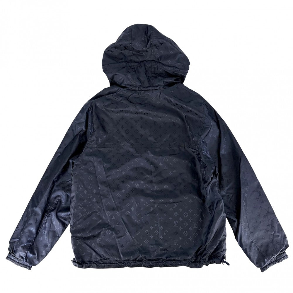 LOUIS VUITTON ルイヴィトン ブルゾン モノグラム リバーシブルブルゾンジャケット アウター ステープルズ アパレル 服 50 ネイビー 紺 秋 ナイロン メンズ【中古品】