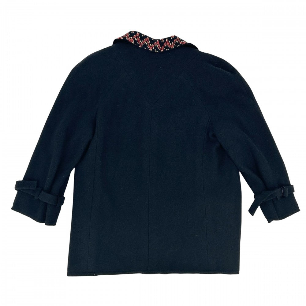 CHANEL シャネル アウター ボタンレス ジャケット アパレル 服 40 ブラック 黒 レッド 赤 春 秋 ウール カシミヤ レディース 2007年【中古品】