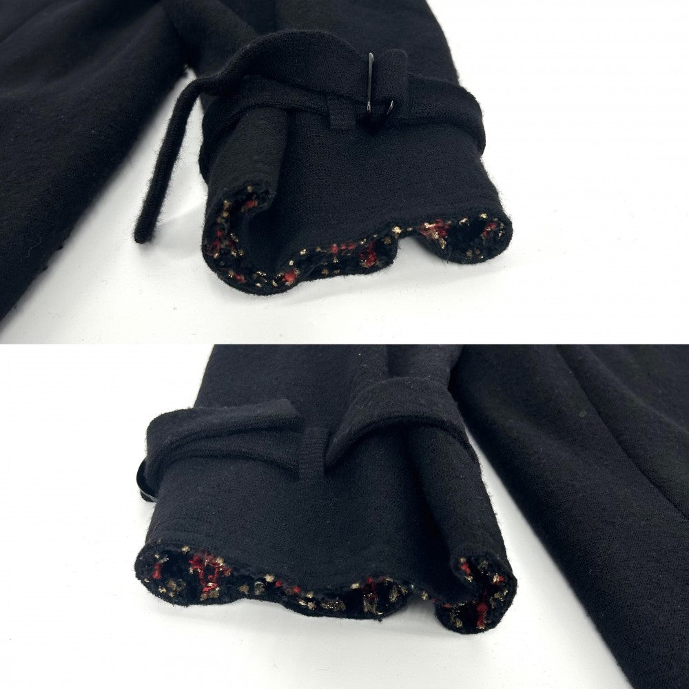 CHANEL シャネル アウター ボタンレス ジャケット アパレル 服 40 ブラック 黒 レッド 赤 春 秋 ウール カシミヤ レディース 2007年【中古品】
