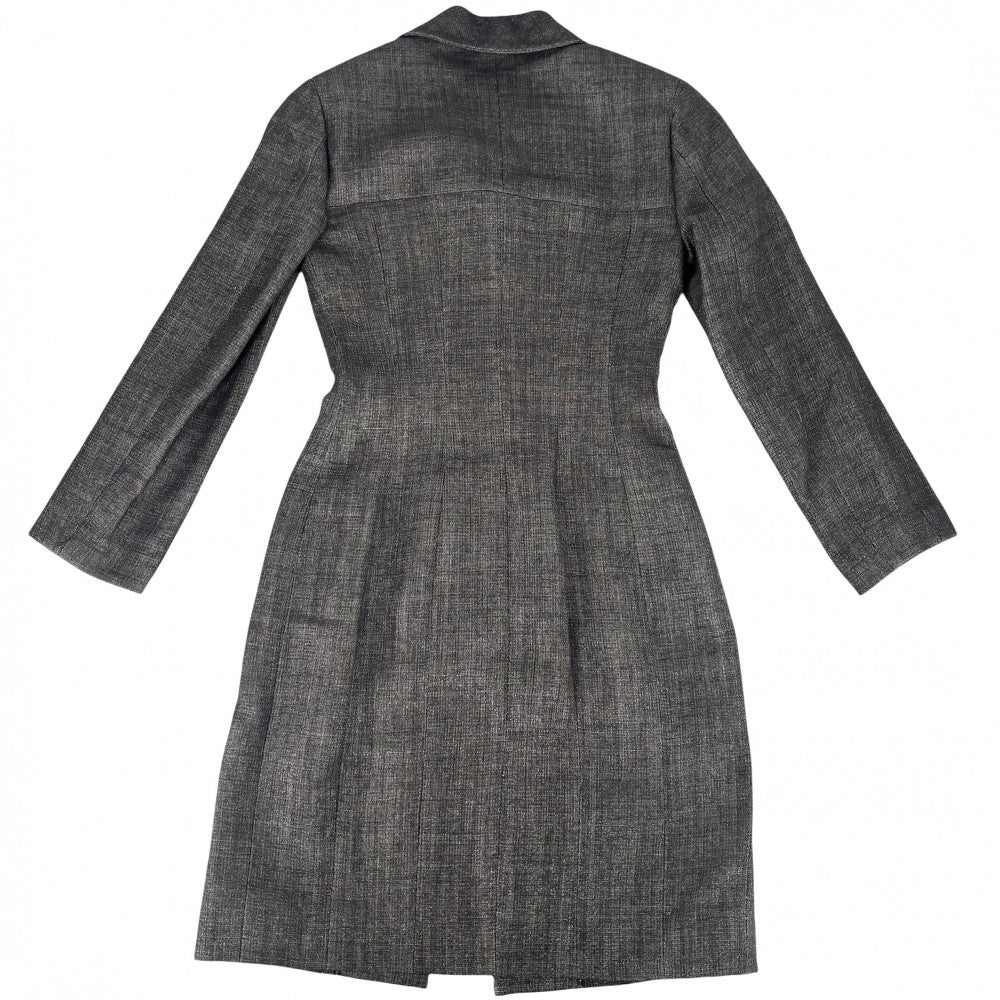 【開店SALE】 CHANEL シャネル アウター ココマーク ロングコート アパレル 服 薄手 36 ダークブラウン 秋 ウール ポリエステル ナイロン コットン レディース【中古品】