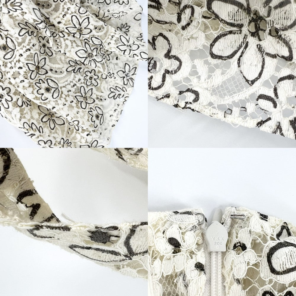 【開店SALE】 CHANEL シャネル ワンピース キャミワンピ ココボタン フラワー 花柄 レース アパレル 服 38 ベージュ 春 夏 コットン ナイロン レーヨン レディース【中古品】