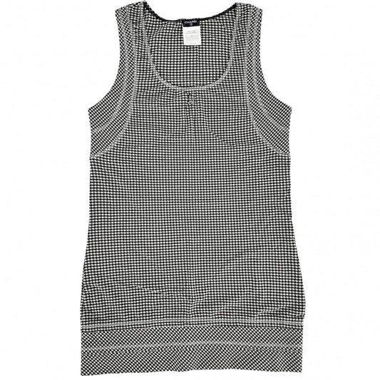 CHANEL シャネル タンクトップ ノースリーブワンピース チュニック ココマーク アパレル 服 38 ブラック 黒 ホワイト 白 春 夏 コットン スパンデックス レディース【中古品】