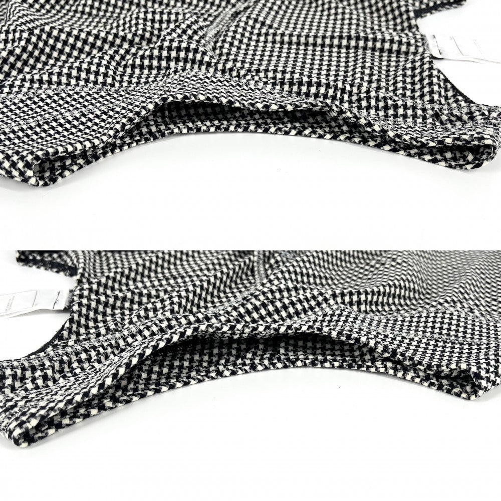 【開店SALE】 CHANEL シャネル タンクトップ ノースリーブワンピース チュニック ココマーク アパレル 服 38 ブラック 黒 ホワイト 白 春 夏 コットン スパンデックス レディース【中古品】