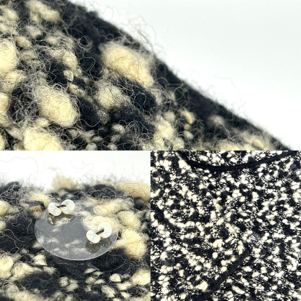 【開店SALE】 CHANEL シャネル ワンピース ツイード ノースリーブ ボタン アパレル 服 44 ブラック 黒 アイボリー 秋 ウール ナイロン レディース 1994年【中古品】