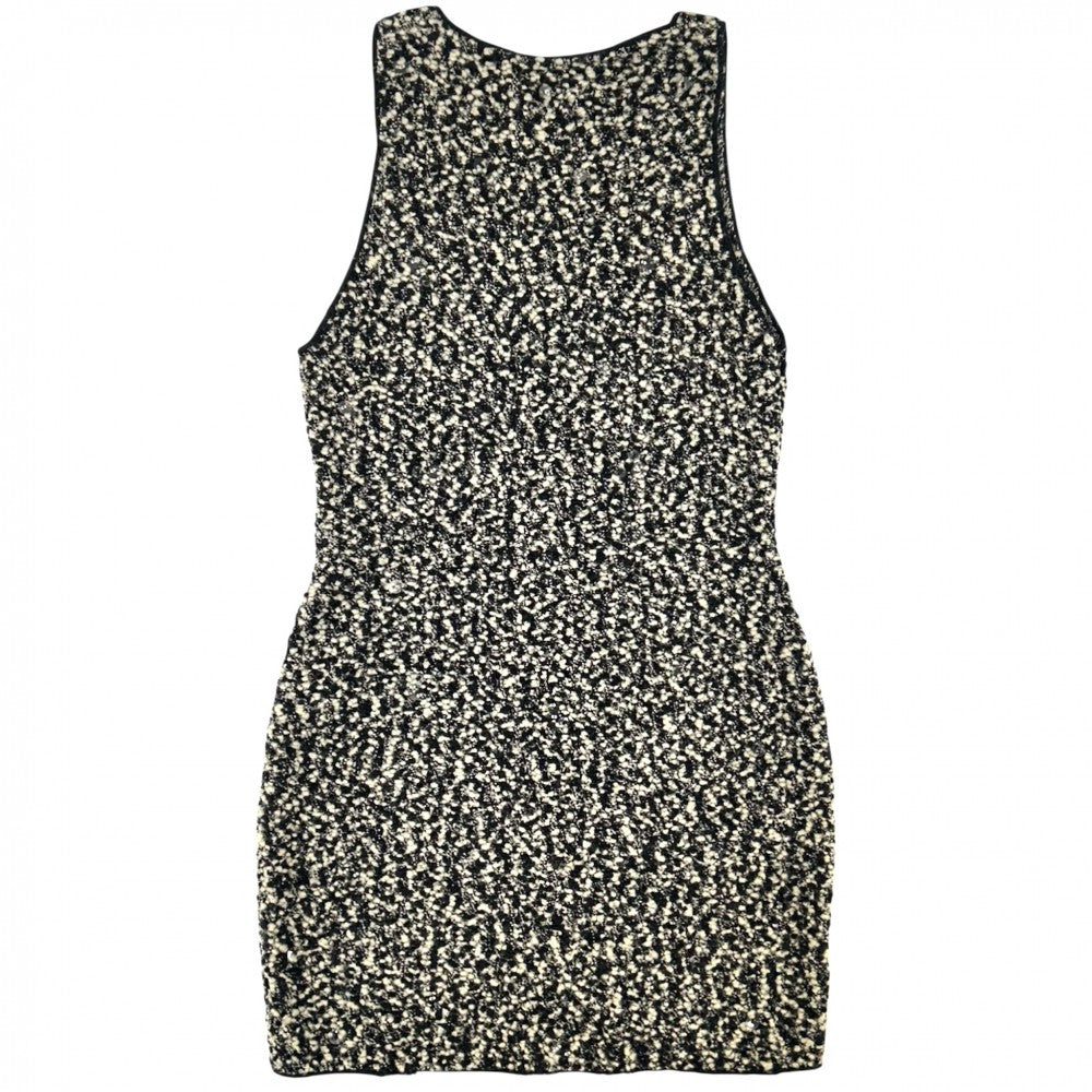 【開店SALE】 CHANEL シャネル ワンピース ツイード ノースリーブ ボタン アパレル 服 44 ブラック 黒 アイボリー 秋 ウール ナイロン レディース 1994年【中古品】