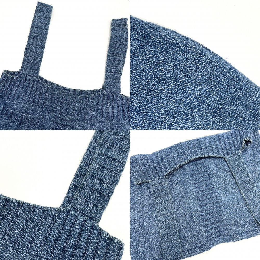 【開店SALE】 CHANEL シャネル トップス タンクトップ アパレル ニットキャミソール 服 ロゴ ヴィンテージ 38 ブルー 青 夏 コットン レディース 1999年【中古品】