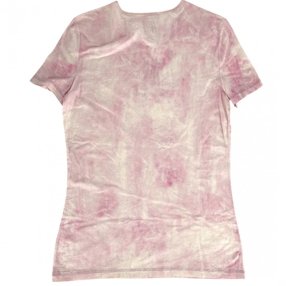 【開店SALE】 CHANEL シャネル 半袖Ｔシャツ タイダイ ココマーク トップス 服 アパレル 40 ピンク ホワイト 白 春 夏 コットン スパンデックス レディース【中古品】