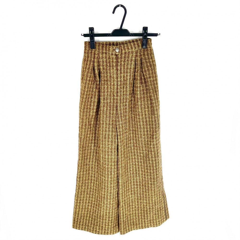 【開店SALE】 CHANEL シャネル パンツ ツイード ボトムス ズボン アパレル ヴィンテージ 服 36 P09662V05905 ブラウン系 ガンメタル金具 秋 冬 ウール ナイロン シルク レディース 1997年【中古品】