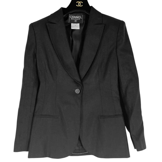 【開店SALE】 CHANEL シャネル アウター ココマーク ジャケット アパレル 40 P11124V06544 ブラック 黒 秋 冬 ウール レディース 1998年【中古品】