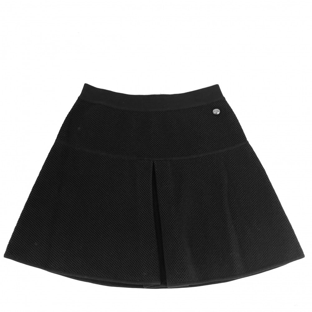 【開店SALE】 CHANEL シャネル セットアップ アパレル 服 タンクトップ ミニスカート メッシュ 40 ブラック 黒 夏 コットン レディース【中古品】