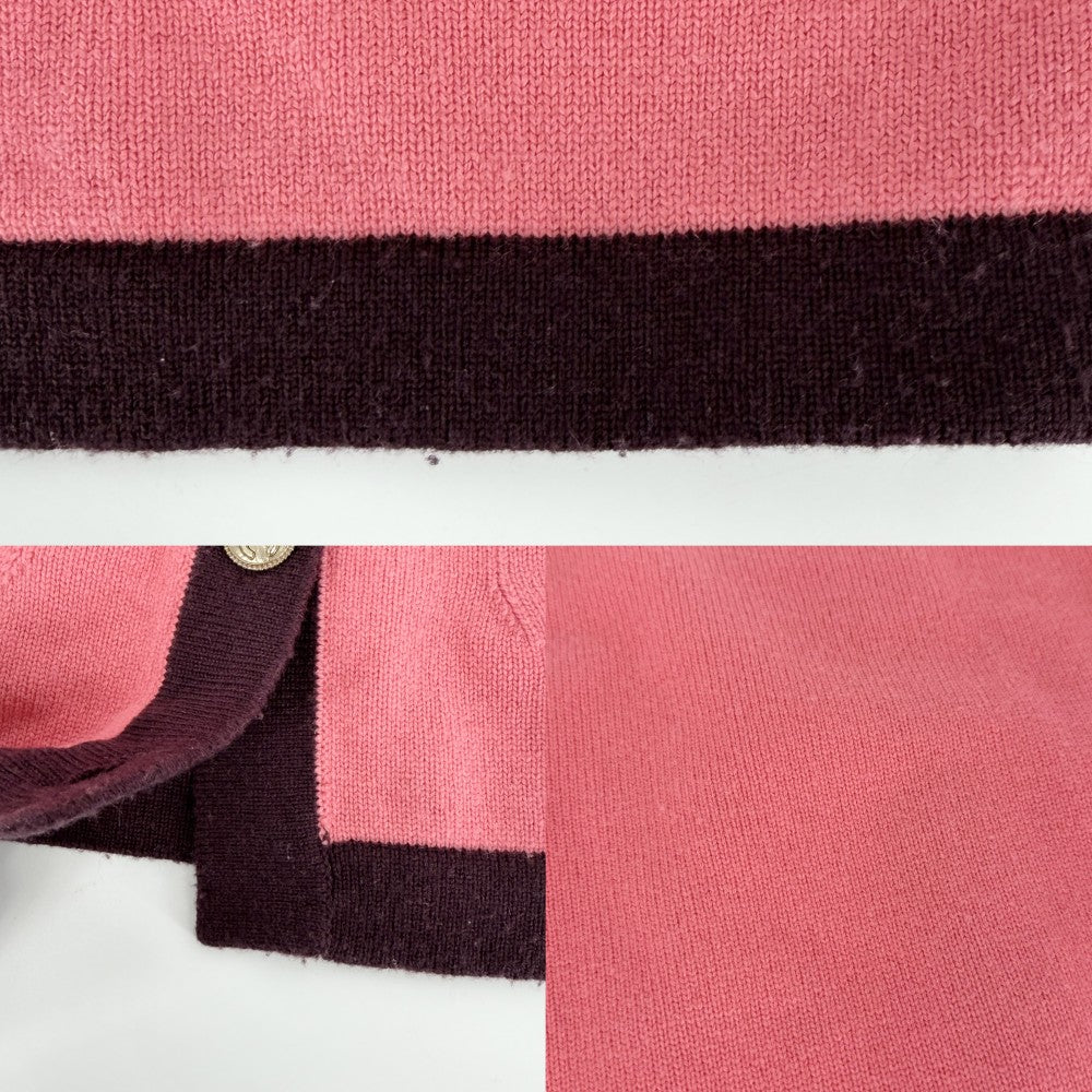 CHANEL シャネル セットアップ トップス ジャケット スカート ココボタン ヴィンテージ アパレル 服 38 ピンク バーガンディ ゴールド金具 春 秋 カシミヤ レディース【中古品】