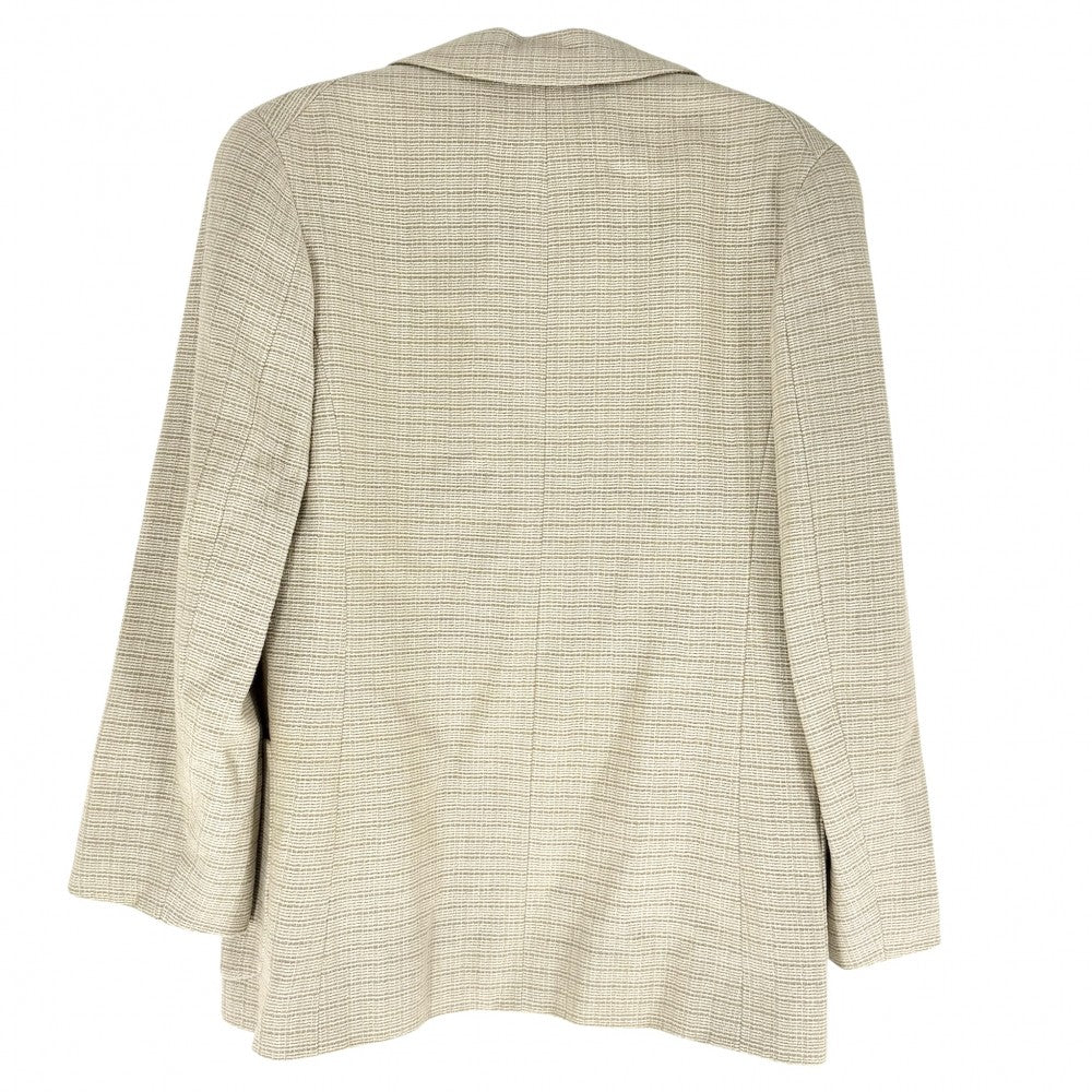 CHANEL シャネル アウター ロゴボタン ジャケット アパレル 服 38 ベージュ シルバー金具 コットン ウール ナイロン レディース【中古品】