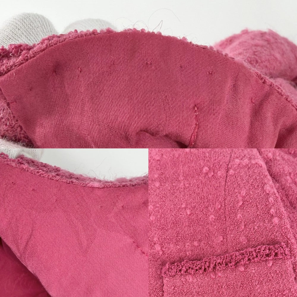 CHANEL シャネル セットアップ ノーカラージャケット スカート ココマーク アパレル 服 ピンク シルバー金具 春 秋 ウール ナイロン モヘア レディース【中古品】