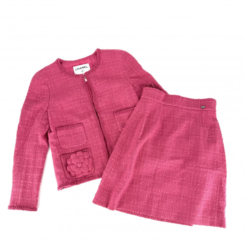 CHANEL ノーカラー　キルティング　ジャケット スカートセット　ヴィンテージ スーツ – Vintage Brand Tokyo