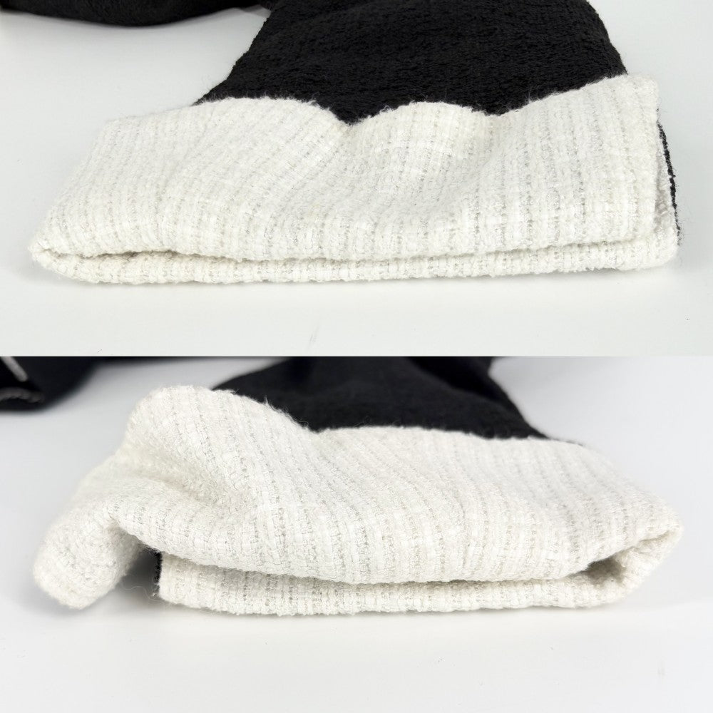 CHANEL シャネル セットアップ ツイード バイカラー ジャケット ノースリーブワンピース アパレル 服 38 ブラック 黒 ホワイト 白 シルバー金具 春 秋 リネン コットン ウール ナイロン レディース【中古品】