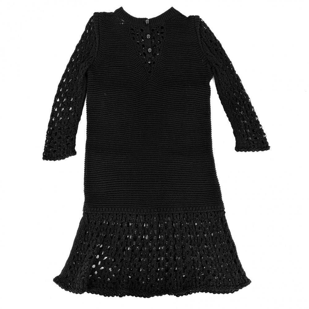 CHANEL シャネル ワンピース ニットワンピース 長袖 アパレル 服 36 ブラック 黒 春 秋 冬 コットン レディース【中古品】