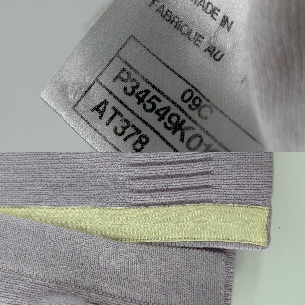 CHANEL シャネル カーディガン バイカラー ココボタン ロングカーディガン トップス 服 アパレル 38 パープル 紫
 イエロー 秋 冬 カシミヤ レディース【中古品】