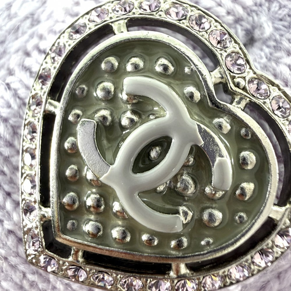 CHANEL シャネル カーディガン バイカラー ココボタン ロングカーディガン トップス 服 アパレル 38 パープル 紫
 イエロー 秋 冬 カシミヤ レディース【中古品】