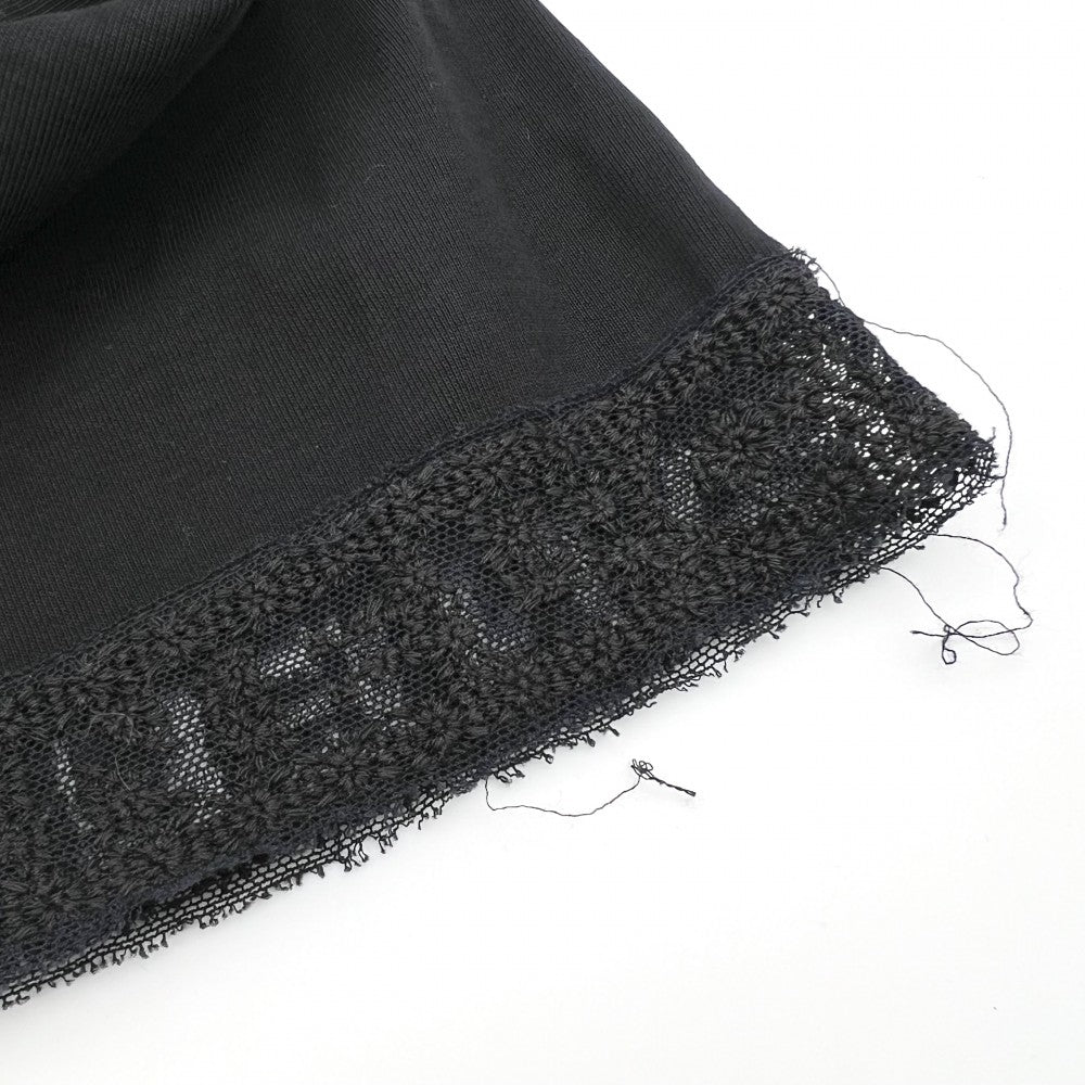 CHANEL シャネル 半袖Ｔシャツ Vネック レース アパレル 服 トップス ロゴ 36 ブラック 黒 夏 コットン ポリエステル レディース【中古品】