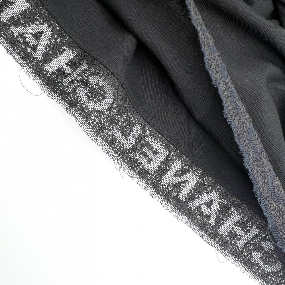 CHANEL シャネル 半袖Ｔシャツ Vネック レース アパレル 服 トップス ロゴ 36 ブラック 黒 夏 コットン ポリエステル レディース【中古品】