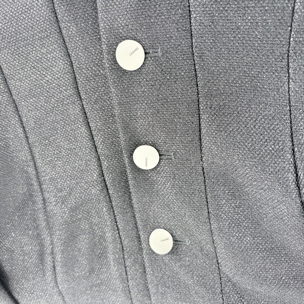 CHANEL シャネル コート ノーカラー ナイロンコート アパレル 服 アウター ブラック 黒 秋 ウール ナイロン レディース【中古品】