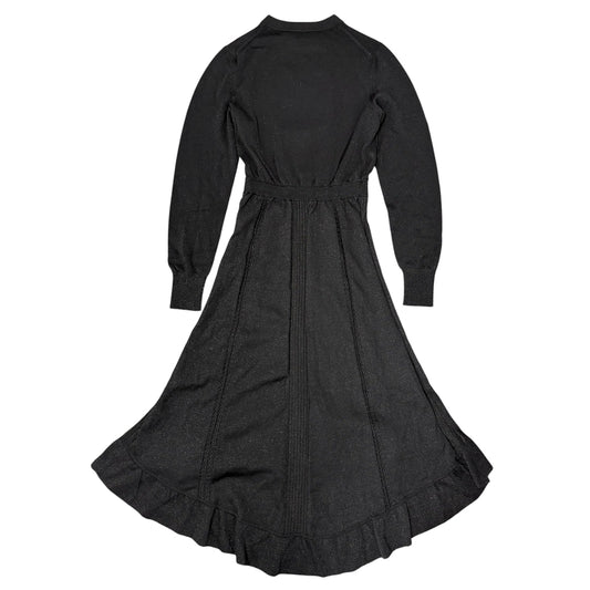 CHANEL シャネル ワンピース ココマーク アパレル 服 長袖 フリル ラメ 36 ブラック 黒 秋 冬 レディース【中古品】