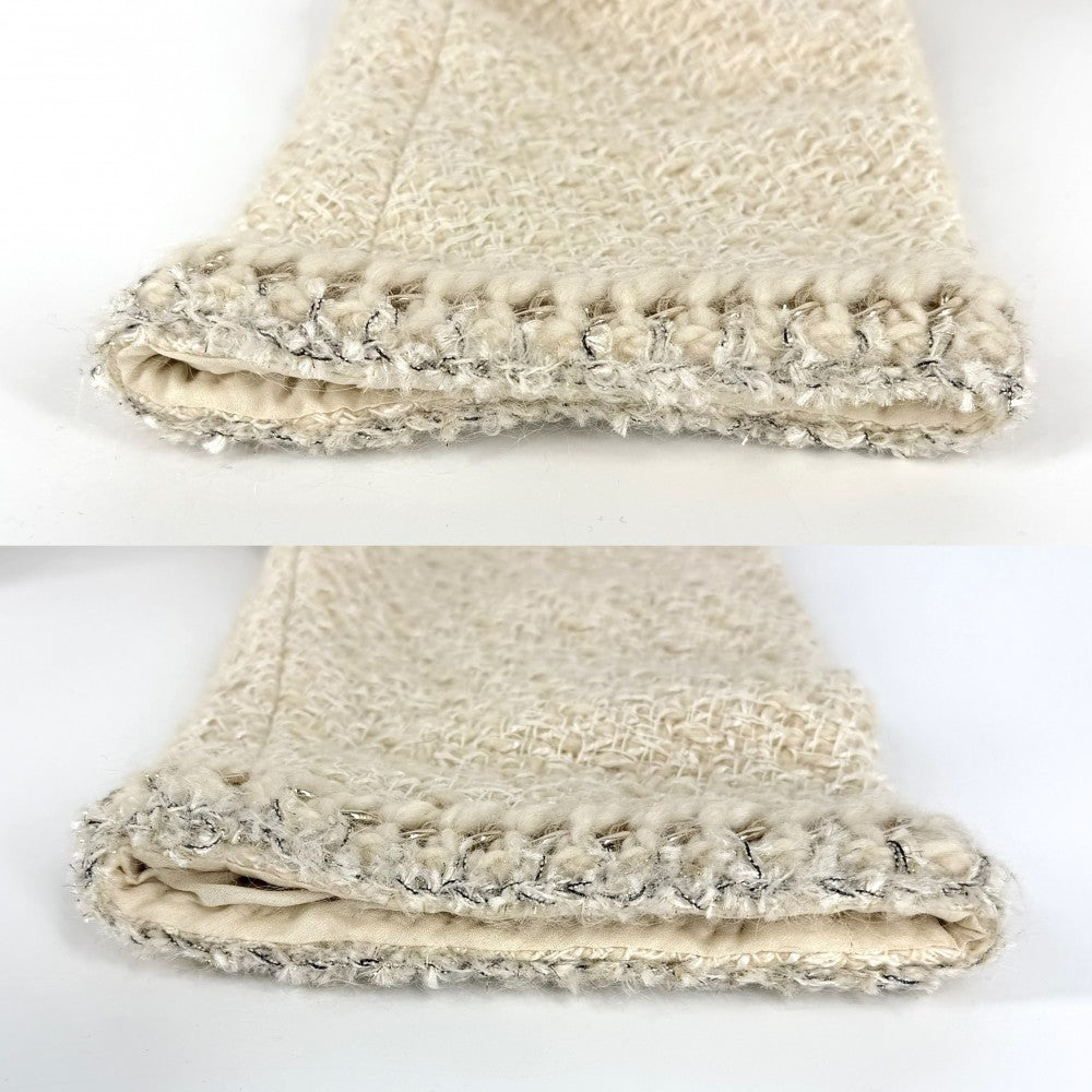 【開店SALE】 CHANEL シャネル アウター ロゴボタン ノーカラージャケット アパレル 服 ココマーク 42 アイボリー ゴールド金具 ウール レディース【中古品】