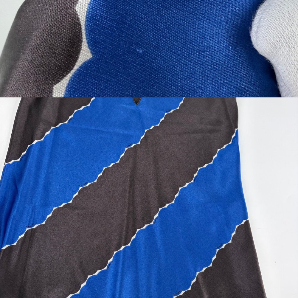 CHANEL シャネル タンクトップ スカーフセット ノースリーブ トップス アパレル 服 34 ブルー 青 グレー 春 夏 シルク スパンデックス レディース【中古品】
