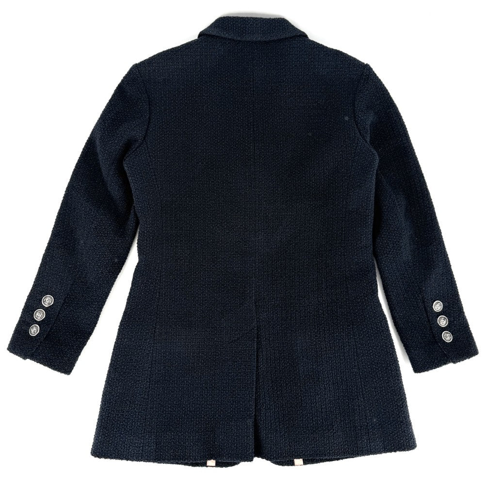 CHANEL シャネル テーラードジャケット ココマーク アウター アパレル 服 38 ネイビー 紺 秋 冬 コットン ビスコース レディース【中古品】