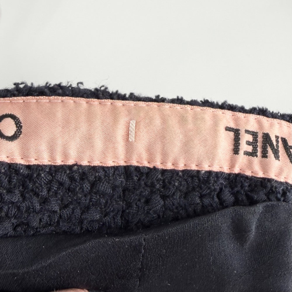 CHANEL シャネル テーラードジャケット ココマーク アウター アパレル 服 38 ネイビー 紺 秋 冬 コットン ビスコース レディース【中古品】