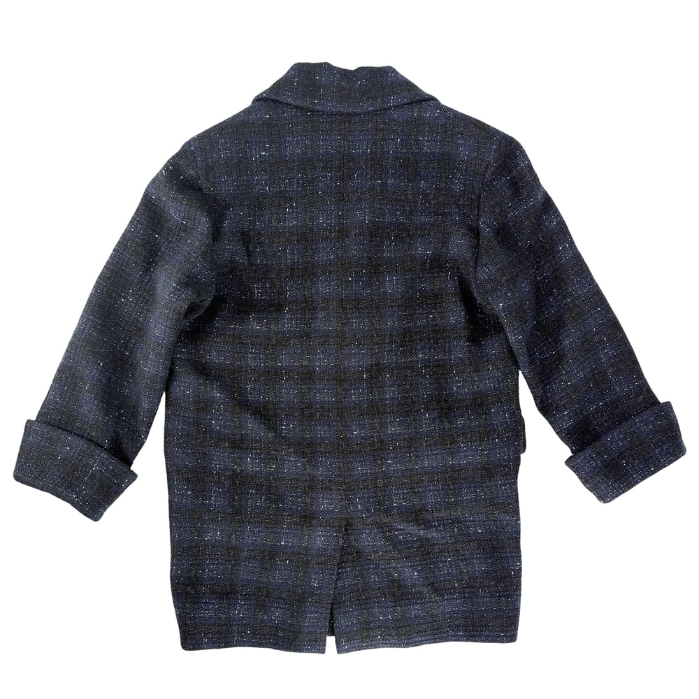 【秋物特集】 CHANEL シャネル コート ダブルブレスト ツイード ビジューライオンボタン 24AW アパレル 服 34 P77689V47754 ネイビー 紺 秋 冬 ウール アクリル ポリアミド ポリエステル レーヨン レディース【中古品】