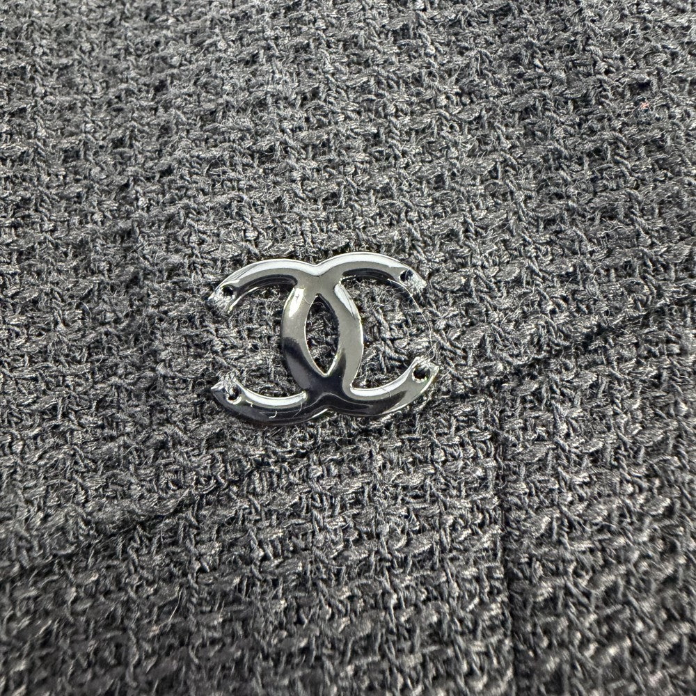 CHANEL シャネル ワンピース ノースリーブ フレア アパレル 服 38 ブラック 黒 春 夏 秋 ウール シルク レーヨン レディース 2007年【中古品】